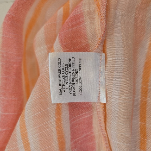 NWT Striped Beach Swim Maxi Dress Cover Up Pink Orange White XXL - Picture 11 of 11